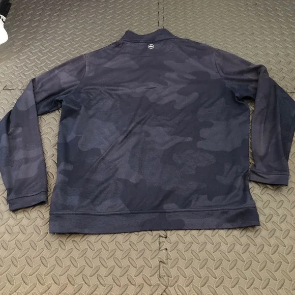 Peter Millar Perth Camo Performance Quarter Zip Mens XL Navy Pullover MF21EK40H